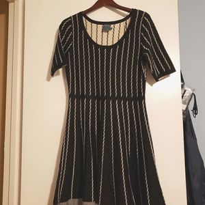 Knit dress, black/ivory